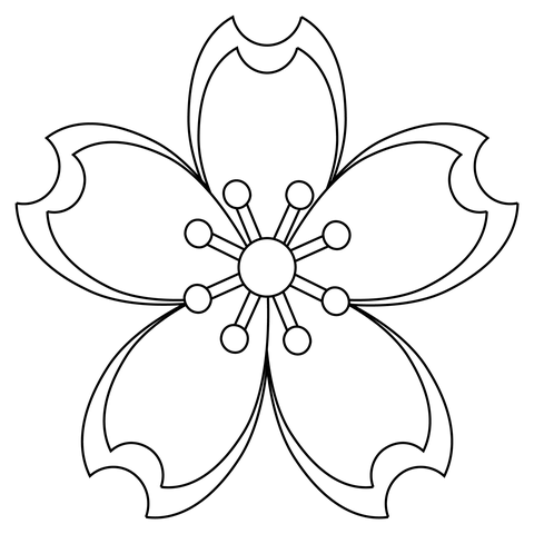 Cherry Blossom Coloring Page